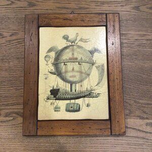 Vintage Framed Art | The Hot Air Balloon - Professor Robertson's Airship